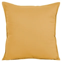 Housse de coussin 100% coton Hiva jaune ocre l.60 x H.60cm GoodHome