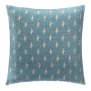 Housse de coussin - coton et chenille - bleu et doré - 40x40 cm - Atmosphera
