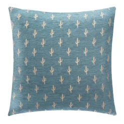Housse de coussin - coton et chenille - bleu et doré - 40x40 cm - Atmosphera