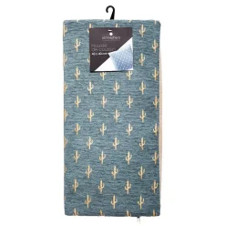 Housse de coussin - coton et chenille - bleu et doré - 40x40 cm - Atmosphera