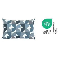 Housse de coussin 100% coton Peca imprimé géométrique bleu marine l.60 x H.40cm GoodHome