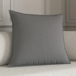 Housse de coussin 100% coton Hiva gris l.60 x H.60cm GoodHome