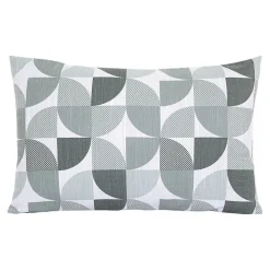 Housse de coussin 100% coton Peca imprimé géométrique gris l.60 x H.40cm GoodHome