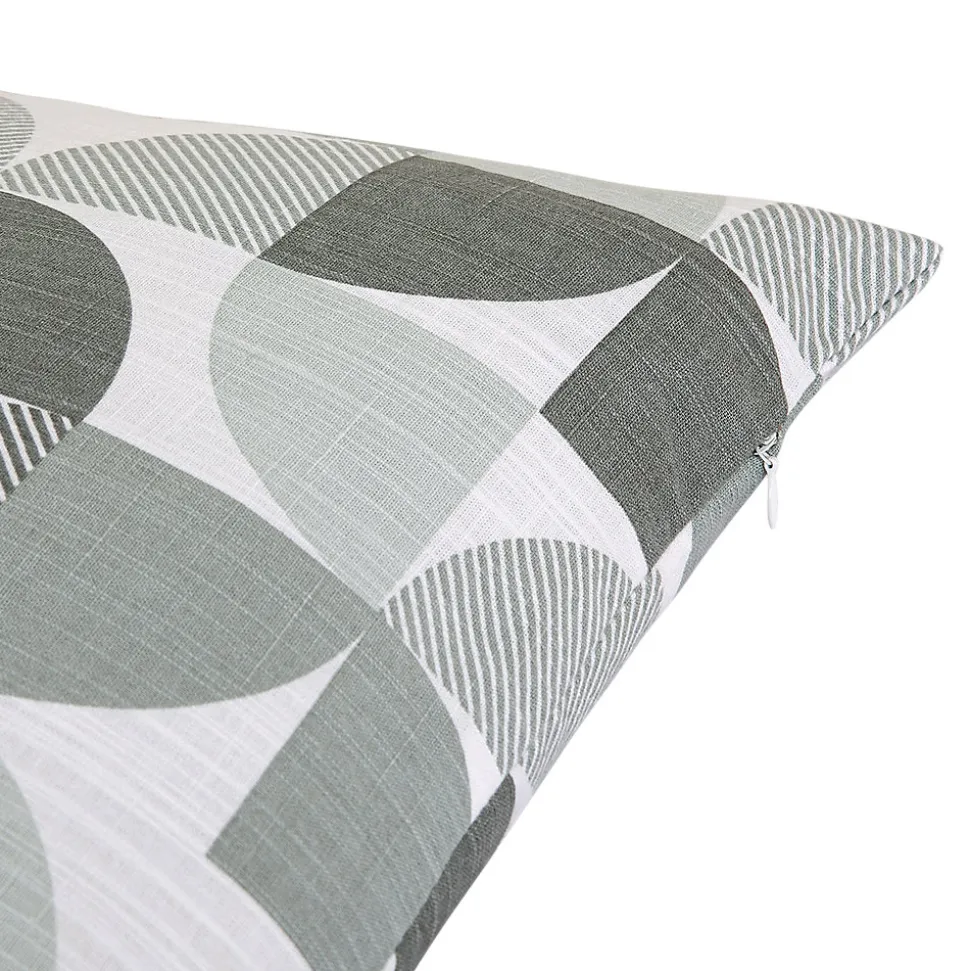 Housse de coussin 100% coton Peca imprimé géométrique gris l.60 x H.40cm GoodHome