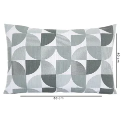 Housse de coussin 100% coton Peca imprimé géométrique gris l.60 x H.40cm GoodHome