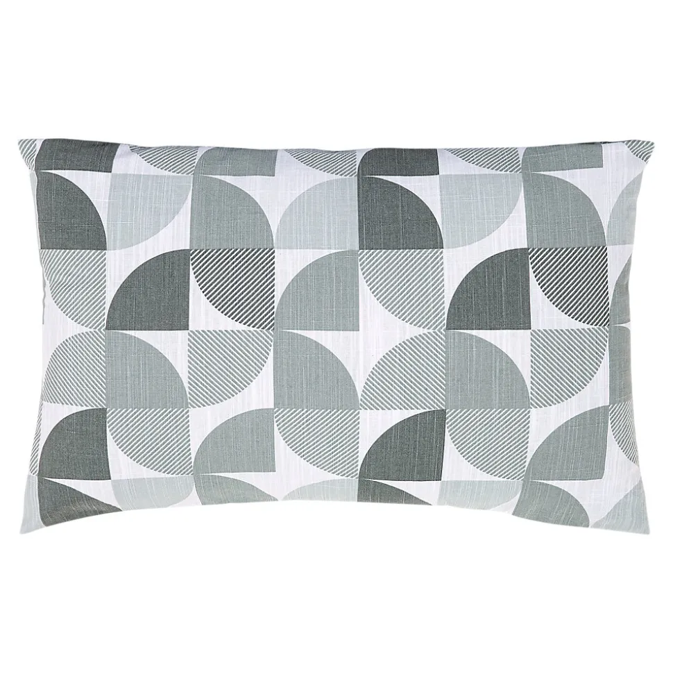 Housse de coussin 100% coton Peca imprimé géométrique gris l.60 x H.40cm GoodHome
