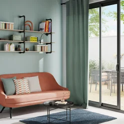 Housse de coussin 100% coton vert celadon l.45 x H.45cm GoodHome Hiva