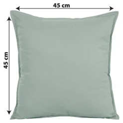Housse de coussin 100% coton vert celadon l.45 x H.45cm GoodHome Hiva