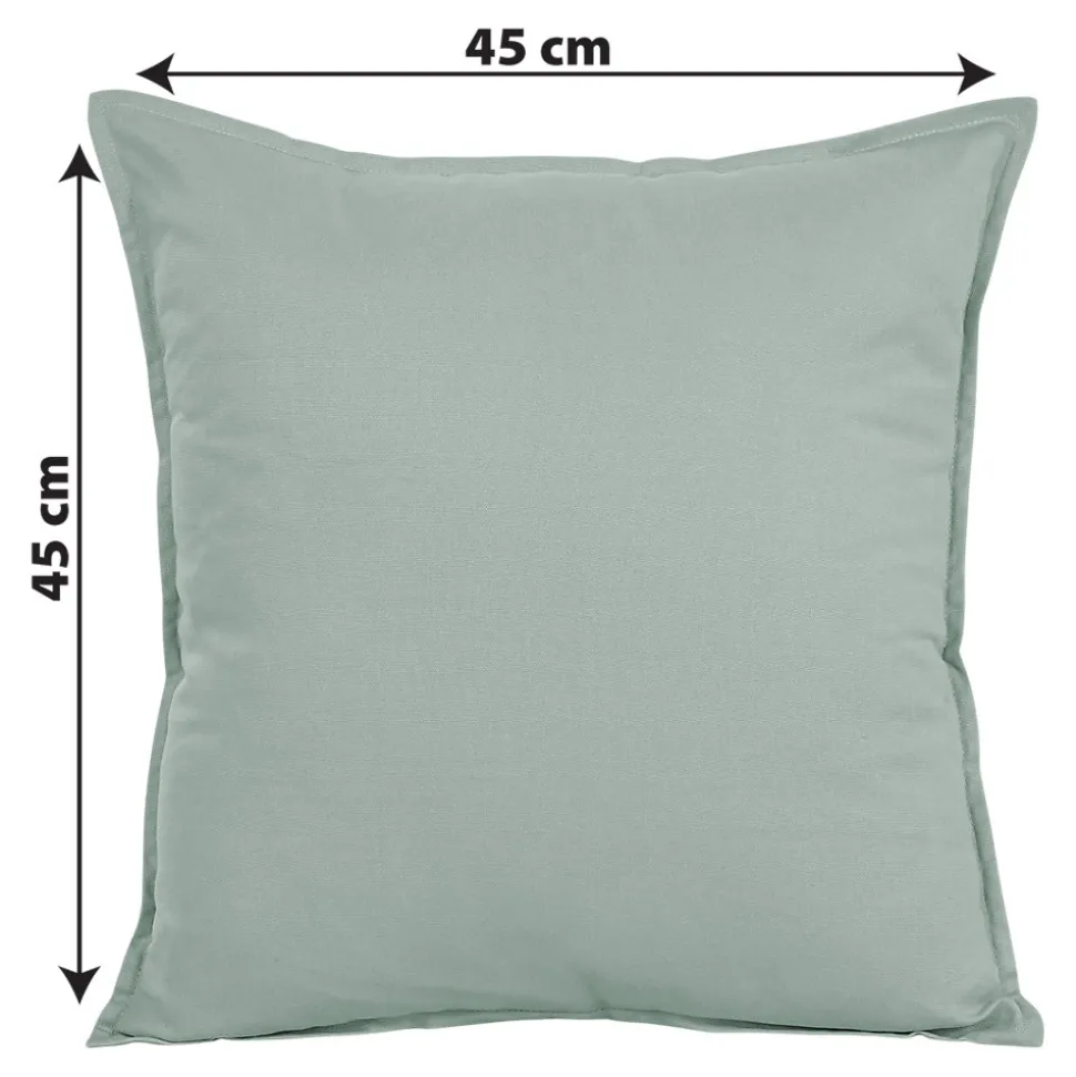 Housse de coussin 100% coton vert celadon l.45 x H.45cm GoodHome Hiva