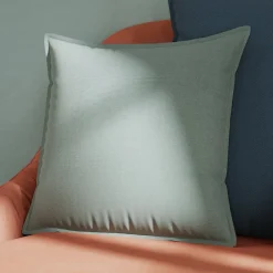 Housse de coussin 100% coton vert celadon l.45 x H.45cm GoodHome Hiva