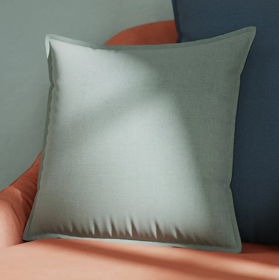 Housse de coussin 100% coton vert celadon l.45 x H.45cm GoodHome Hiva