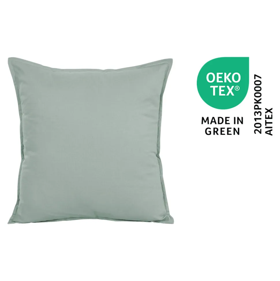 Housse de coussin 100% coton vert celadon l.45 x H.45cm GoodHome Hiva