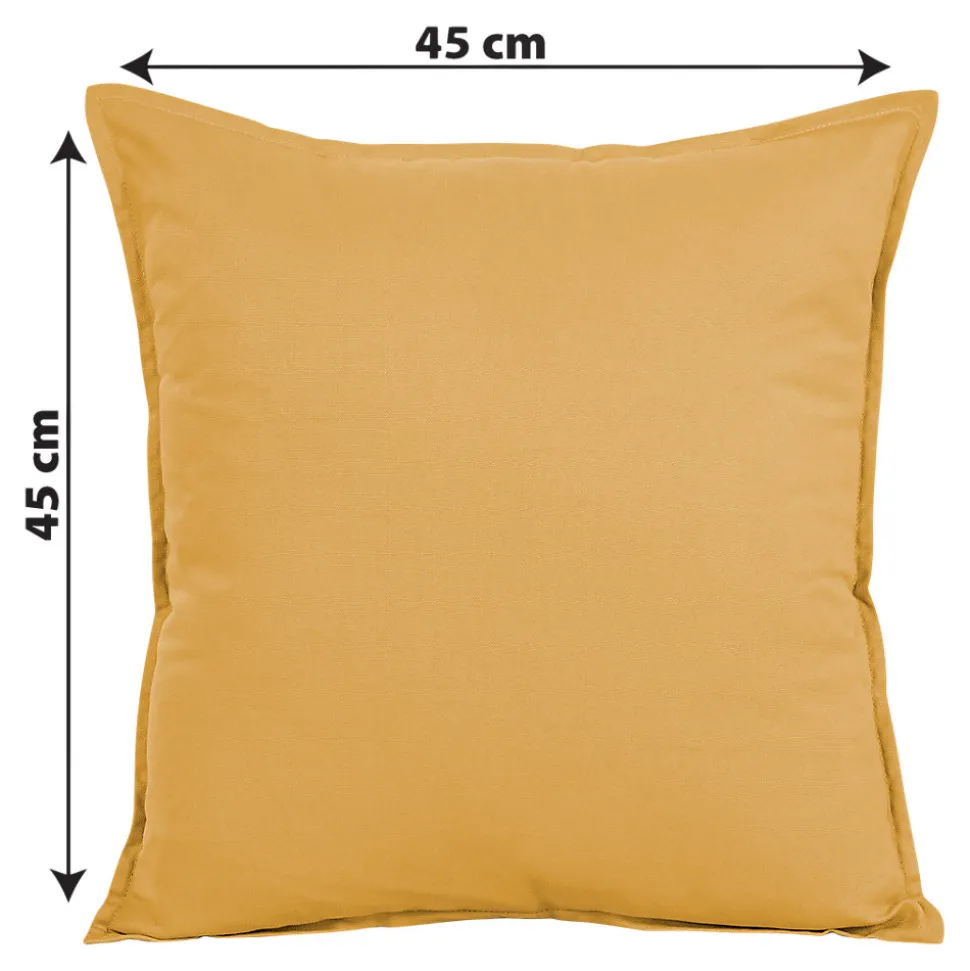 Housse de coussin 100% coton Hiva jaune ocre l.45 x H.45cm GoodHome