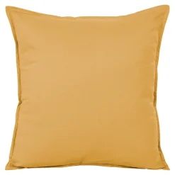 Housse de coussin 100% coton Hiva jaune ocre l.45 x H.45cm GoodHome