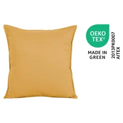 Housse de coussin 100% coton Hiva jaune ocre l.45 x H.45cm GoodHome