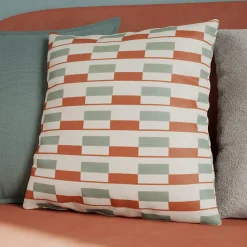 Housse de coussin 100% coton Zapala imprimé géométrique terracotta L.40 x l.40cm GoodHome