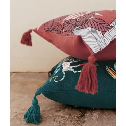 Housse de coussin bleu en coton (40x40 cm - Bleu)