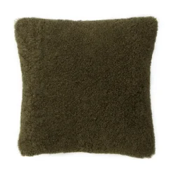 Housse de coussin bouclette Arepa vert kaki l.50 x H.30cm GoodHome