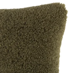 Housse de coussin bouclette Arepa vert kaki l.50 x H.30cm GoodHome
