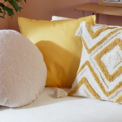 Housse de coussin bouclette Arepa vert kaki l.50 x H.30cm GoodHome