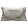 Housse de coussin brodée blanc et gris L.50 x l.30cm Deko & Co