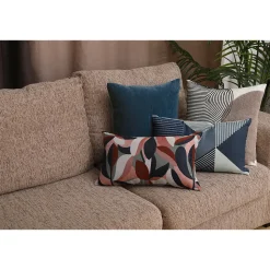 Housse de coussin chenille Isti bleu marine l.45 x H.45cm GoodHome