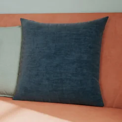 Housse de coussin chenille Isti bleu marine l.45 x H.45cm GoodHome