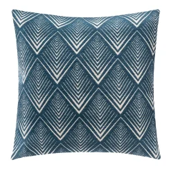 Housse de coussin chenille Géométrique bleu 40x40 cm