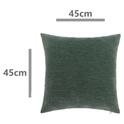 Housse de coussin chenille Isti vert emeraude l.45 x H.45cm GoodHome