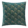 Housse de coussin coton et chenille - vert foncé - 40x40 cm - Atmosphera