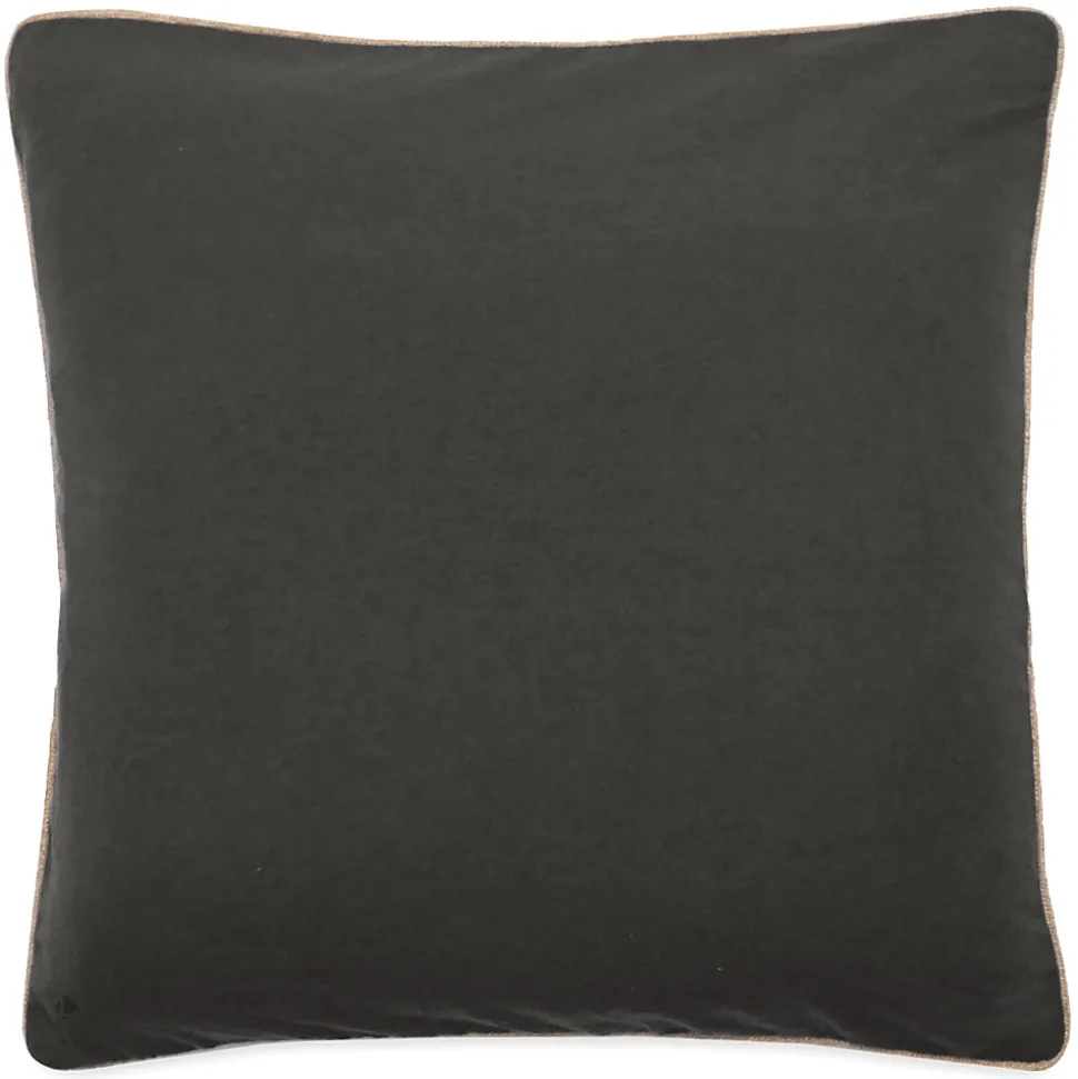 Housse de coussin coton fil teint 45x45 cm HONO DÉCO noir caviar