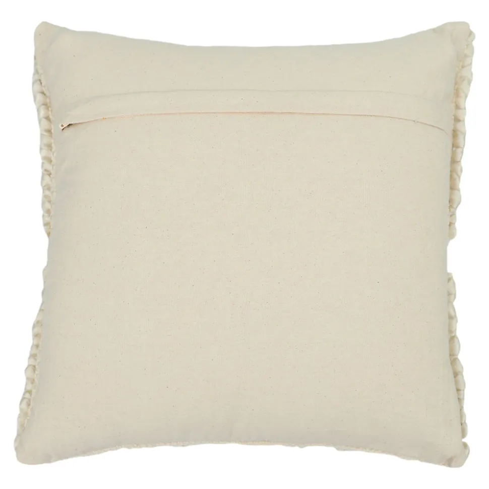 Housse de coussin coton tufté Bammy blanc cassé l.45 x H.45cm GoodHome