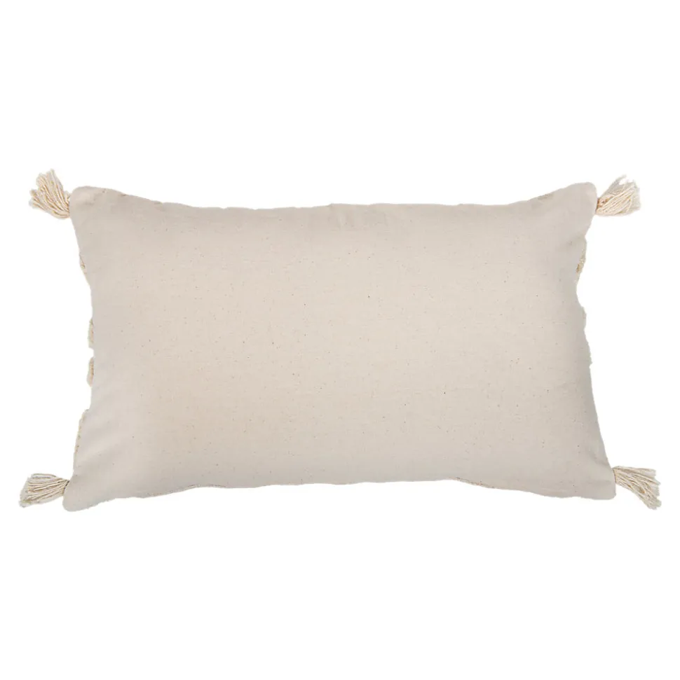 Housse de coussin coton tufté Manille imprimé bohème beige 50 x 30 cm GoodHome