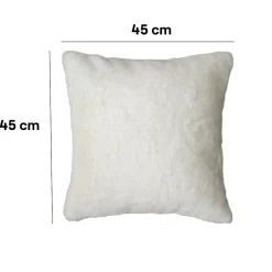 Housse de coussin effet fourrure Bolu blanc l.45 x H.45cm GoodHome