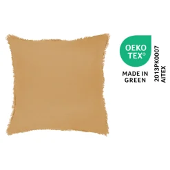 Housse de coussin effet gaze de coton marron camel L.45 x l.45cm GoodHome
