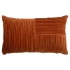Housse de coussin effet velours cotelé Gareta terracotta l.50 x H.30cm GoodHome