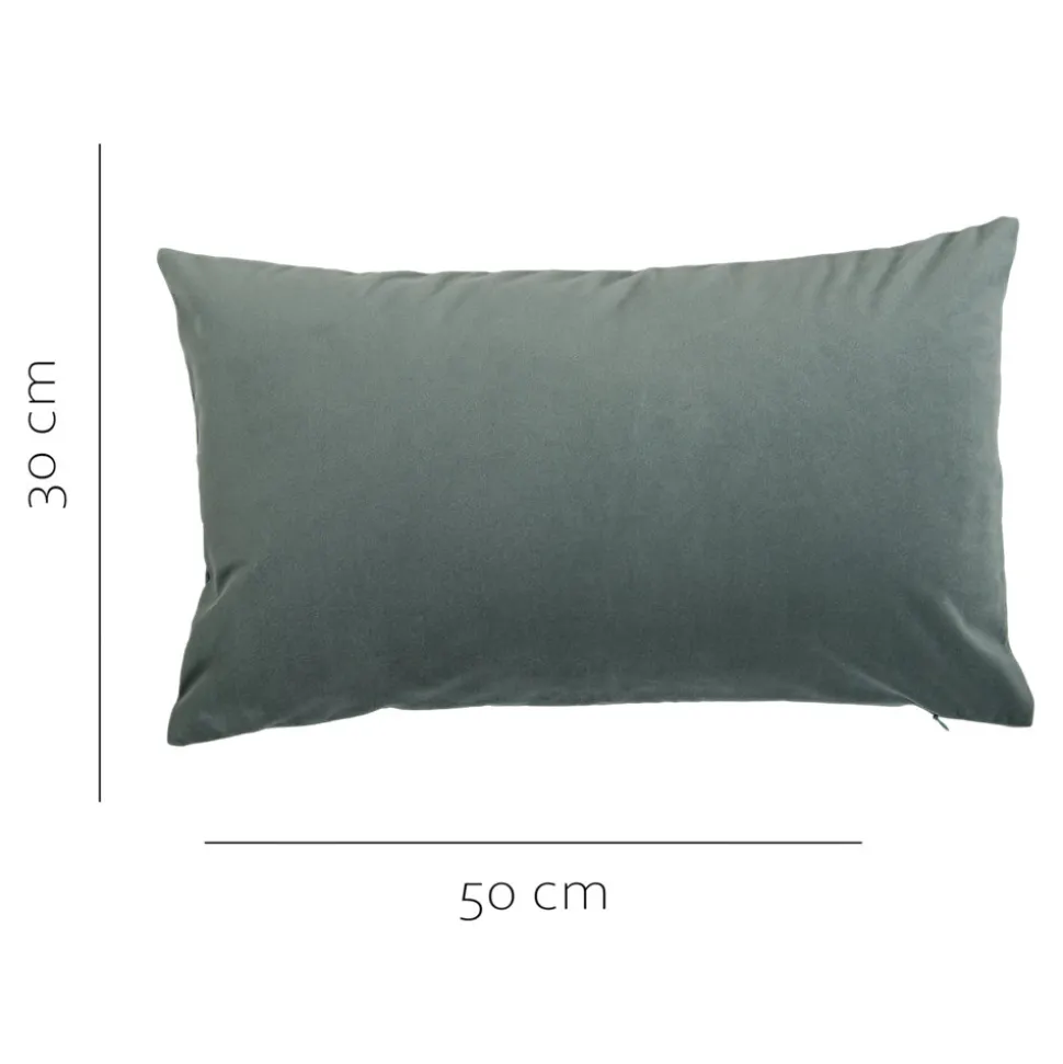 Housse de coussin effet velours Valgreta vert clair l.50 x H.30cm GoodHome