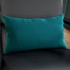 Housse de coussin effet velours Valgreta bleu canard l.50 x H.30cm GoodHome