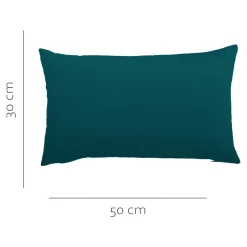 Housse de coussin effet velours Valgreta bleu canard l.50 x H.30cm GoodHome