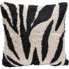 Housse de coussin en coton tufté rayés blanc et noir 45 x 45cm Zélie, Deko & Co