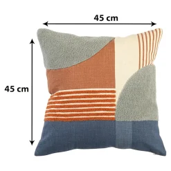 Housse de coussin en coton Deoli imprimé géométrique multicouleurs l.45 x H.45cm GoodHome