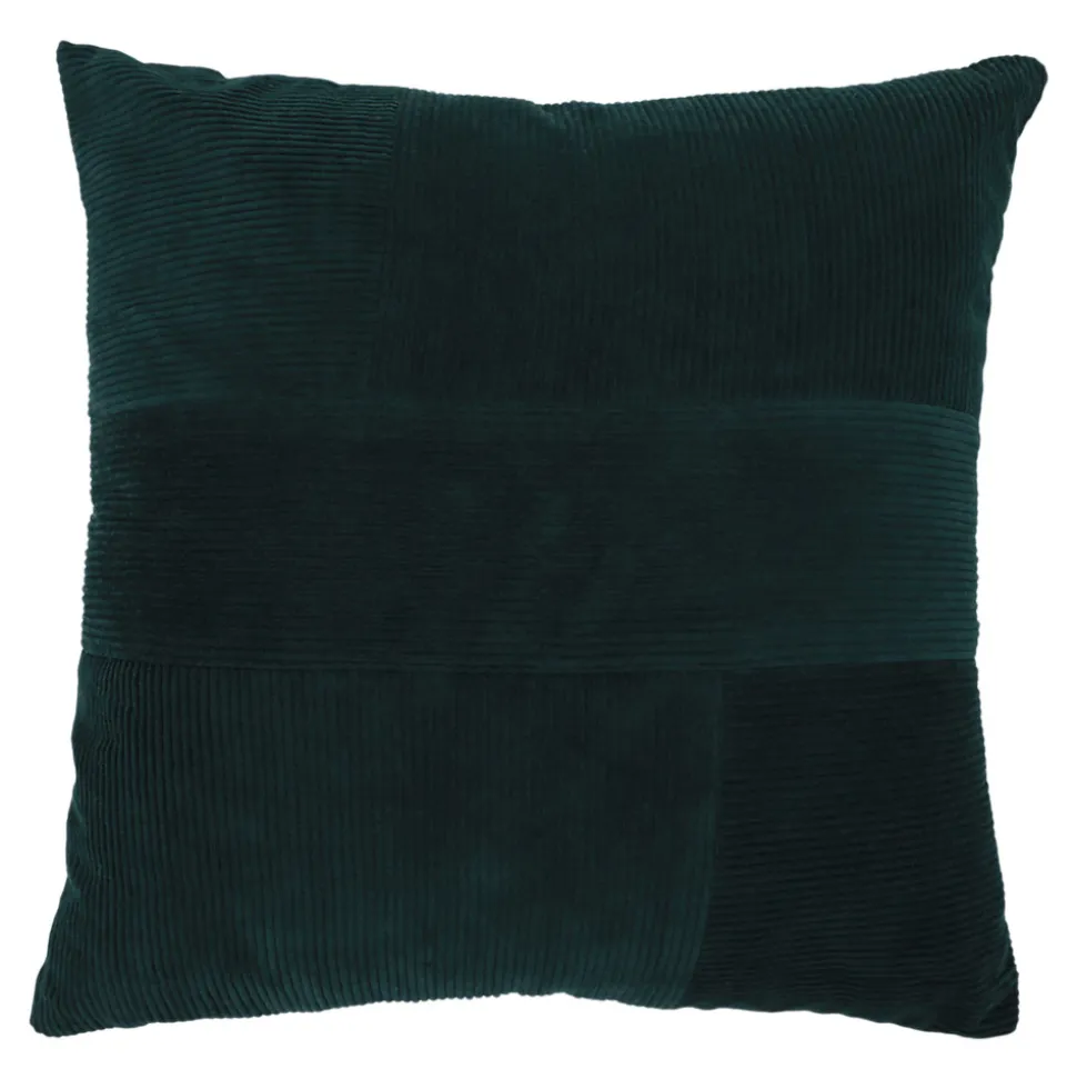 Housse de coussin en coton Ambur vert foncé l.45 x H.45cm GoodHome