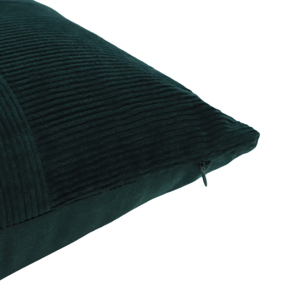 Housse de coussin en coton Ambur vert foncé l.45 x H.45cm GoodHome