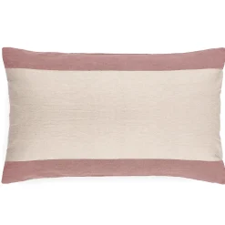 Housse de coussin en coton fil teint 40x60 cm cm JANIS rose