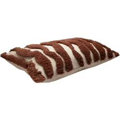 Housse de coussin en coton tufté rayés blanc et noir 30 x 50cm Zéline, Deko & Co