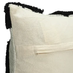 Housse de coussin en coton Aizu imprimé géométrique noir et blanc l.45 x H.45cm GoodHome