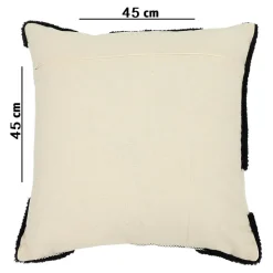 Housse de coussin en coton Aizu imprimé géométrique noir et blanc l.45 x H.45cm GoodHome