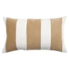 Housse de coussin en coton Kolar rayures blanc et beige l.50 x H.30cm GoodHome