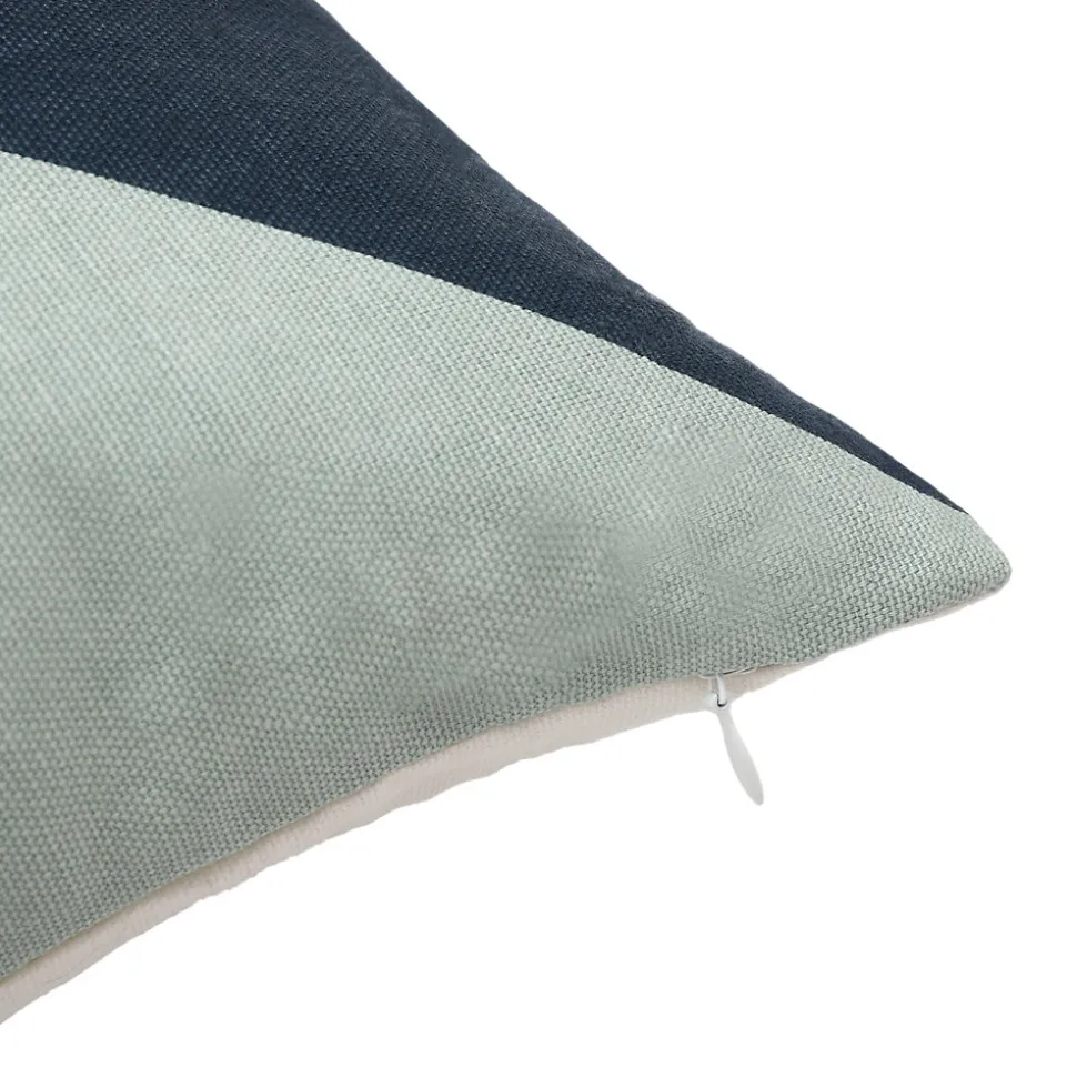 Housse de coussin en coton Corton imprimé géométrique bleu 50 x 30 cm GoodHome