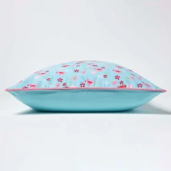 Housse de coussin en coton oiseaux et fleurs, 60 x 60 cm - HOMESCAPES